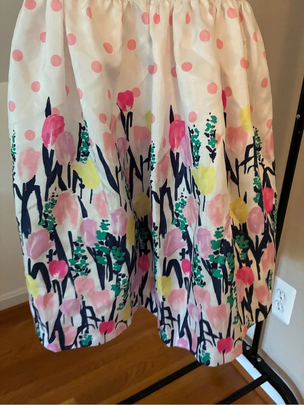 Gymboree Girls White & Pink Polka Dot Floral Dress - 7